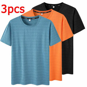 Plus Size T-Shirt Men 5XL 6XL 7XL 110-175kg Sport Quick Dry Breathable Running Gym Tees Round Neck Short Sleeve Oversized Tops