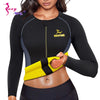 SEXYWG Slimming Body Shaper Fitness Women Neoprene Sauna Jacket Waist Trainer Shapewear Zipper Yoga Shirt Long Sleeve Blouse - You Offer