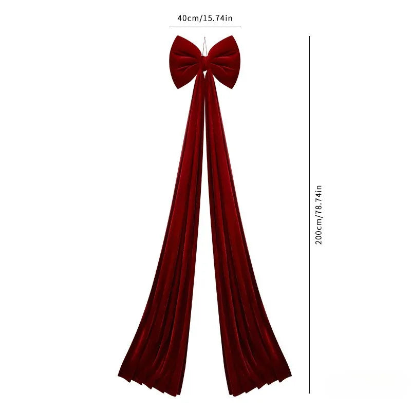 40x200cm Large Bow Themed Party Decorations Christmas Tree Topper Bow Ribbon for Christmas Wedding Party Wall Pendant Decor 1PC