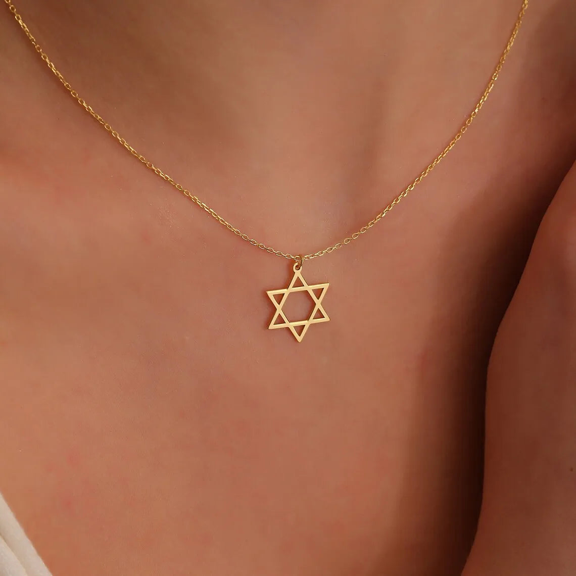 Fashion Mogen Star of David Pendant Necklace for Women Stainless Steel Jewish Symbols Necklace Men's Religious Amulet Jewelry - You Offer