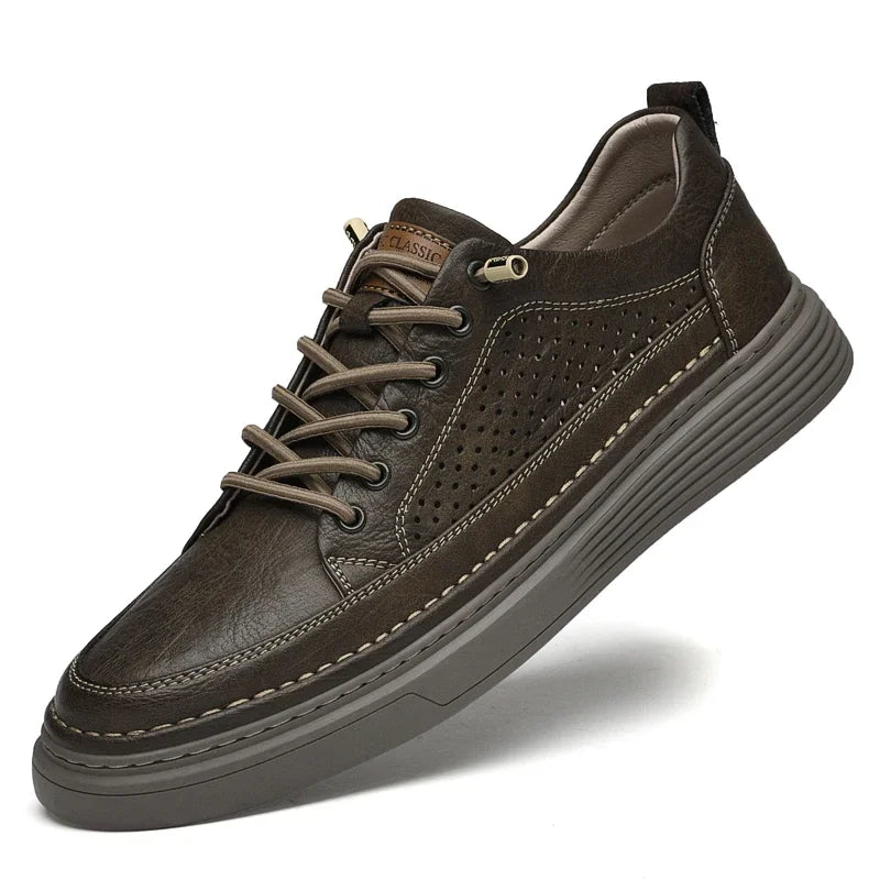 Fashion Handmade Brand Men Casual Shoes Genuine Leather Men Flats Soft Oxford Shoes Luxury Quality Outdoor Shoes Men Sneakers