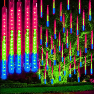 Outdoor LED Meteor Shower Lights Falling Rain Drop Fairy String Light Waterproof for Christmas Party Garden Holiday Decorations