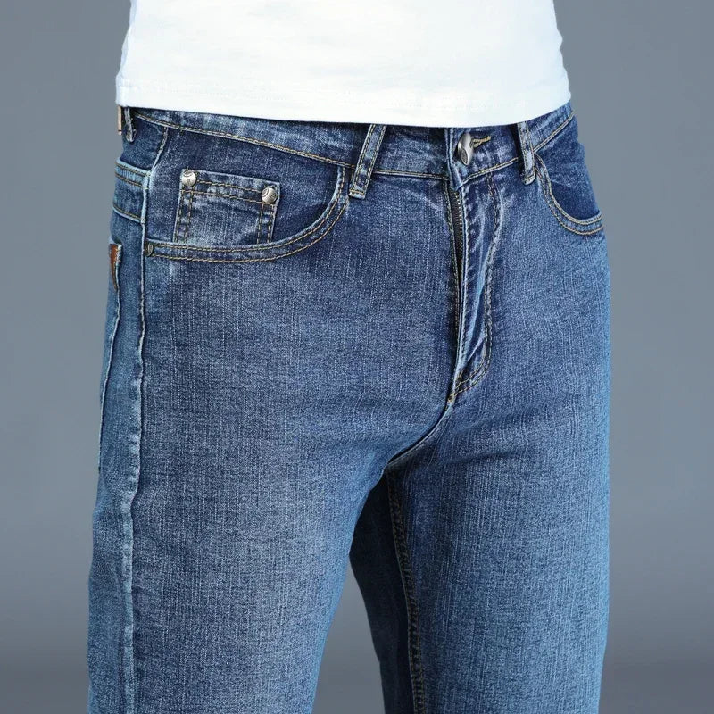 Mens High Quality Jeans Fashion Straight Denim Pants Men Classic Casual Jeans Male Plus Size Denim Trousers Ripped Jeans 28-40 - You Offer