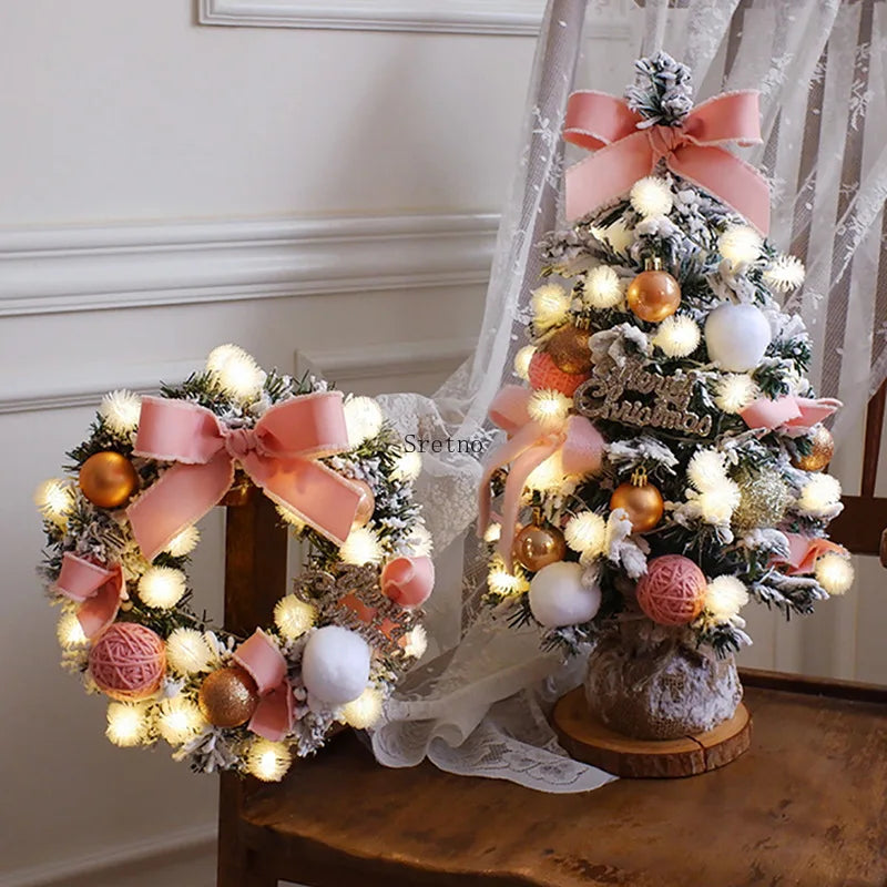 SRETNO Christmas Wreath Plush Tree Decorations Plantas Artificiales Christmas Trees Potted Plants choinka arbolitos de navidad