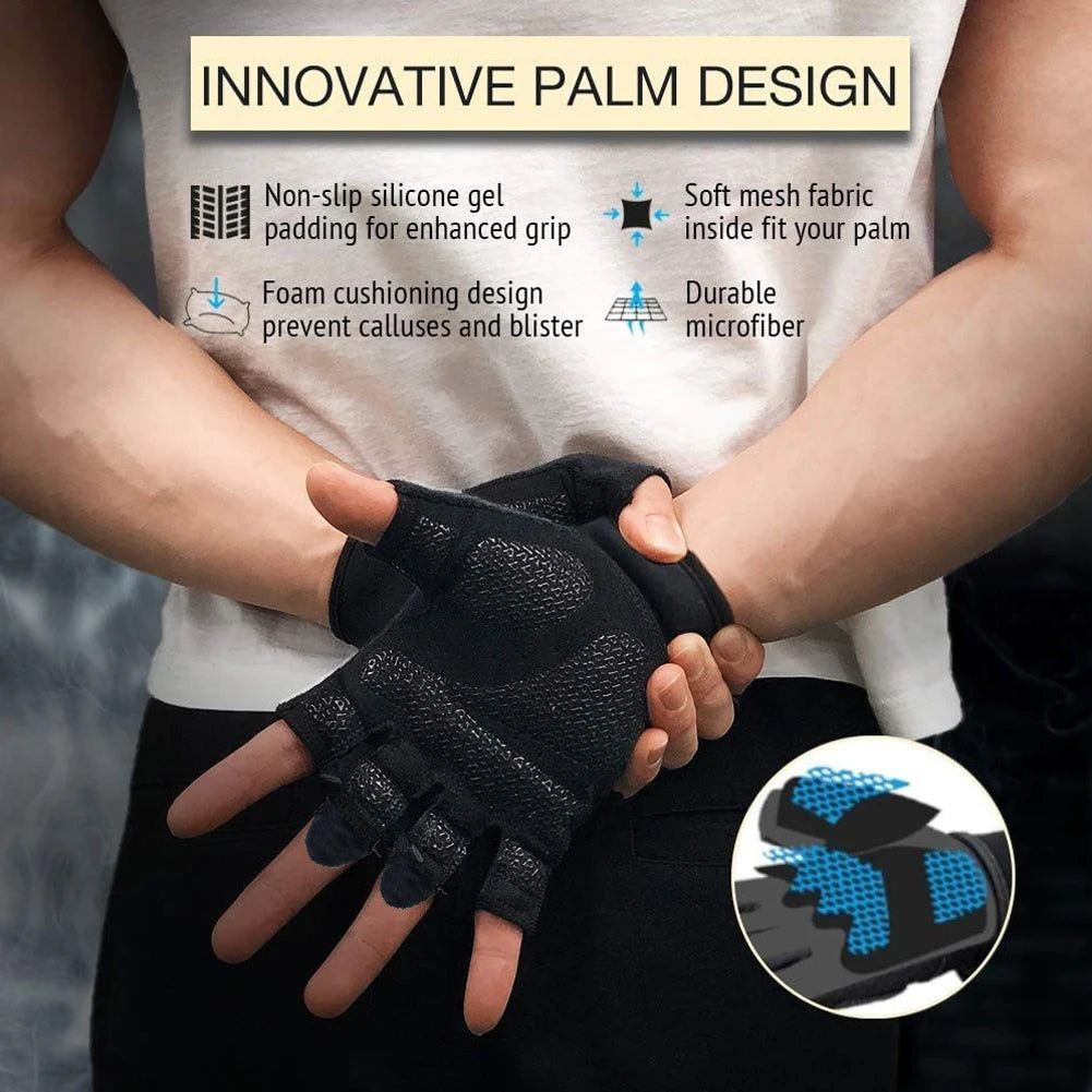 Weight Lifting Gloves Half Finger Gloves Workout Gloves Cycling Gloves for Men and Women for Weight Lifting Cycling Gym Training - You Offer