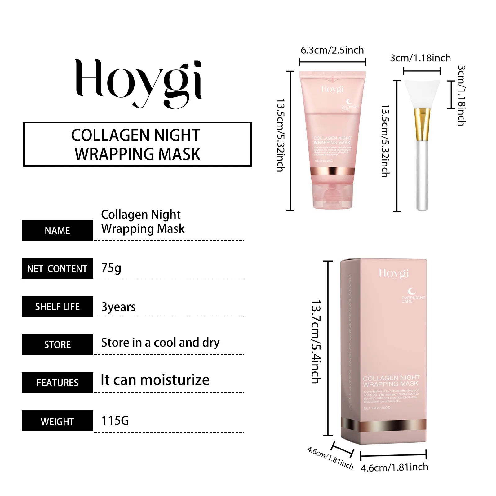 Collagen Peel-off Mask Deep Hydrating Firming Fade Fine Lines Shrink Pores Brightening Overnight Wrapping Mask Face Skin Care