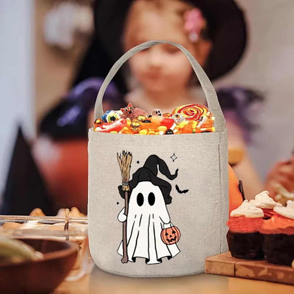 1Pcs Halloween Trick or Treat Bag Horror Season Candy Bucket Fall Holiday Gift for Kids Home Decor Cute Ghost Pumpkin Basket