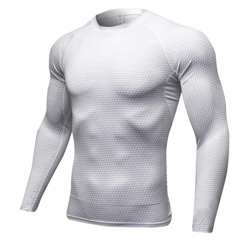 Men's Fitness Running Training Long-Sleeved Shirts Tight Elastic Quick-Drying Clothes Gym T-Shirt Workout Athletic Undershirts