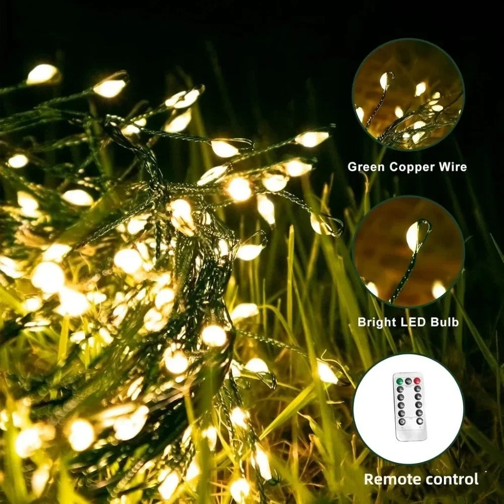 LED Firecracker String Lights Remote Control Halloween Garland EU/US DC Power Fairy Light for Wedding Party Christmas Decoration