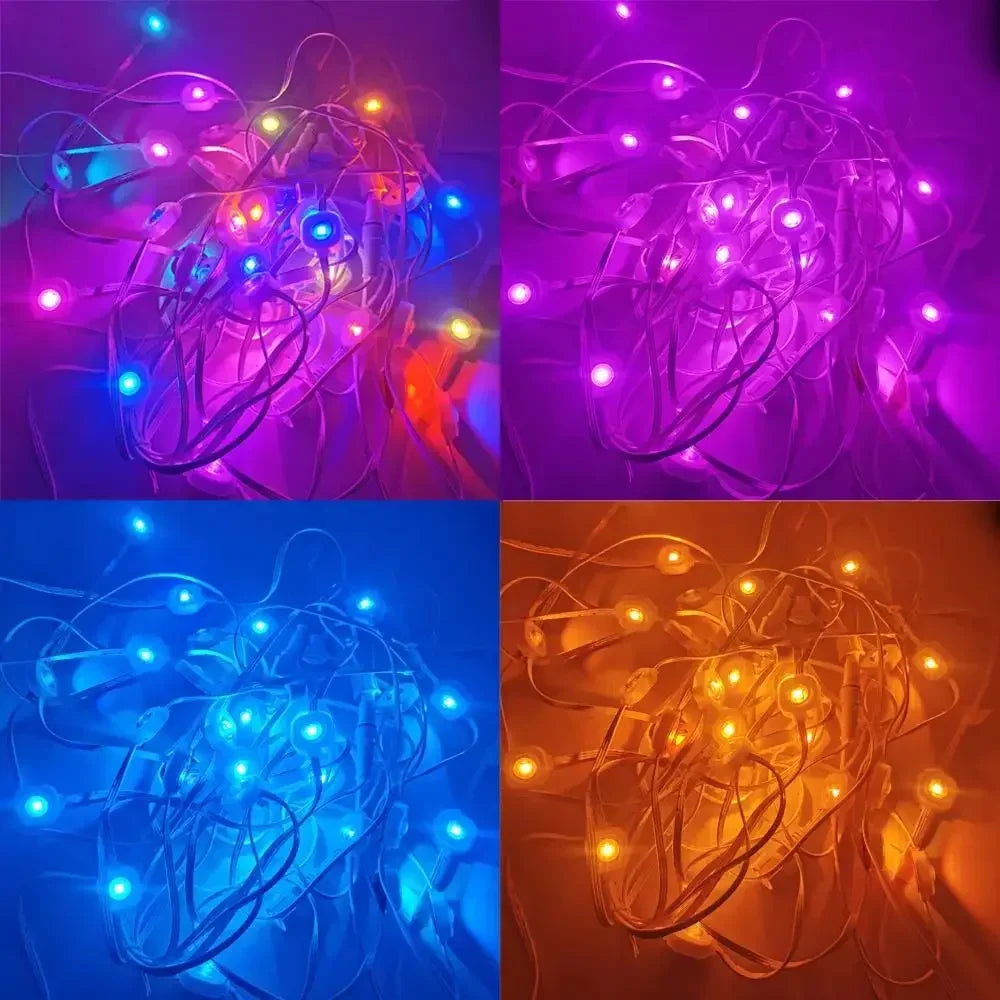 100FT 60 LEDs Permanent Outdoor Lights Smart RGBIC Eaves LED Lights Festival Flashing Lighting Fairy String  Holiday Lighting