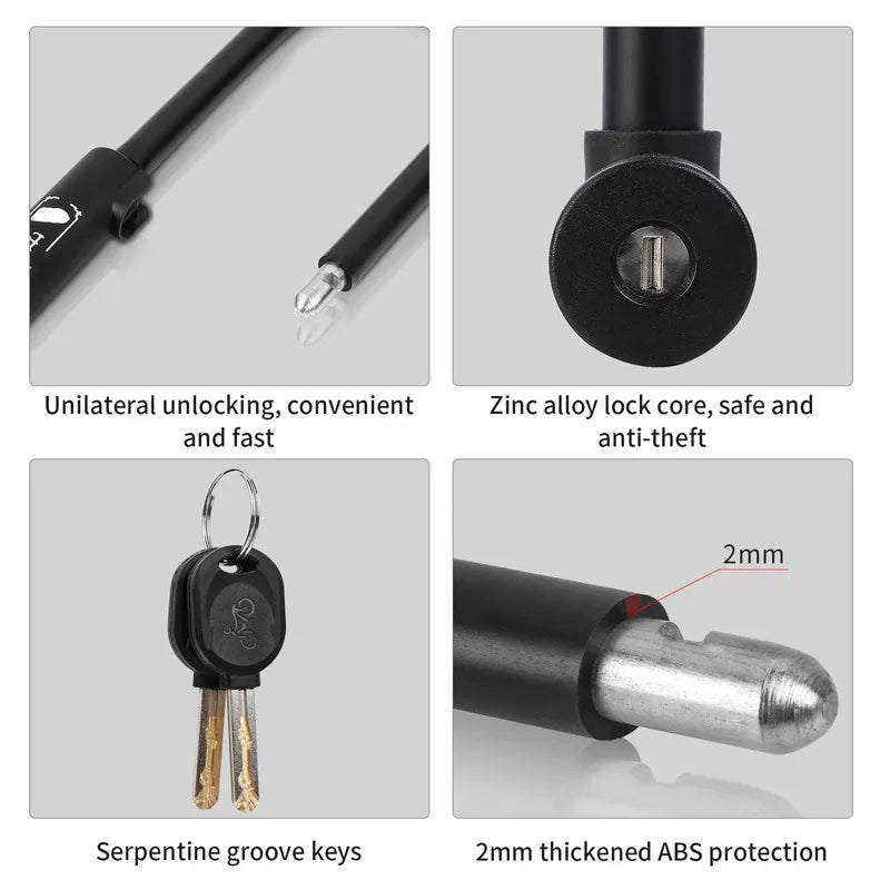 WEST BIKING Bicycle U Lock MTB Road Bike Padlock Portable Anti-theft Safety Motorcycle Scooter Cycling Lock Bicycle Accessories - You Offer