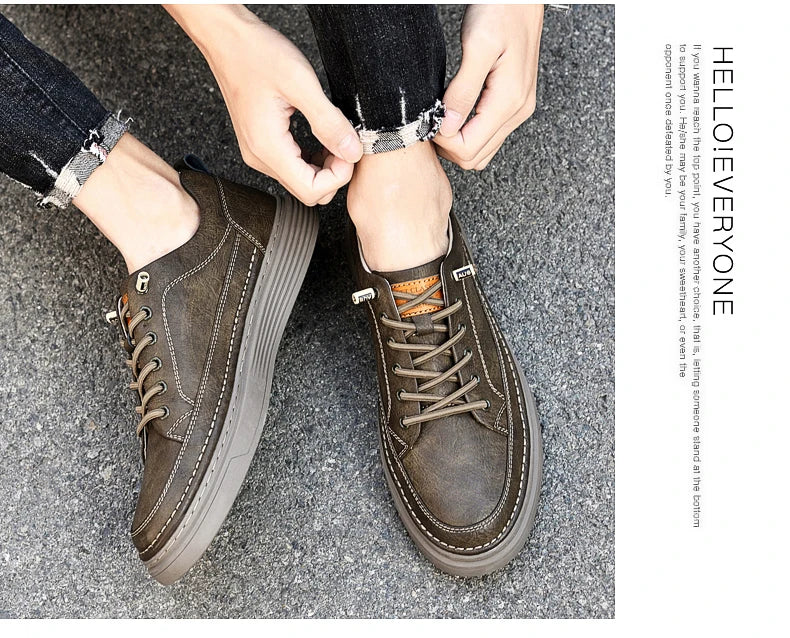 Fashion Handmade Brand Men Casual Shoes Genuine Leather Men Flats Soft Oxford Shoes Luxury Quality Outdoor Shoes Men Sneakers