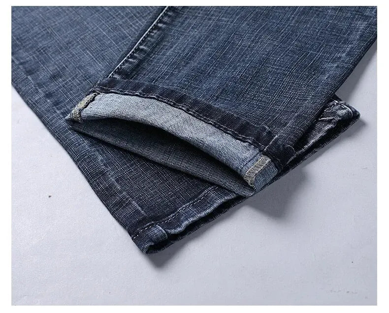 Wthinlee New Business Men's Jeans Casual Straight Stretch Fashion Classic Blue Black Work Denim Trousers Male Brand Clothing - You Offer
