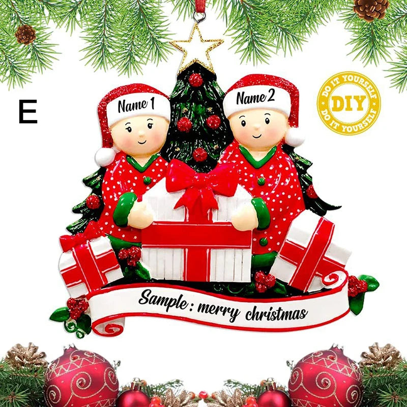 Christmas Pendant DIY Personal Family Christmas Decorations For Home 2023 Navidad Christmas Tree Hanging Ornament New Year 2024