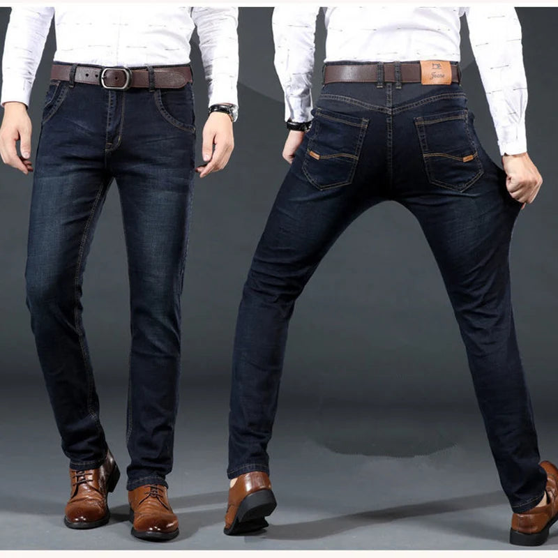 2025 New Men's Lightweight Slim Fit Pants, Comfortable and Soft, Business and Fashionable Straight Leg Casual Denim Pants - You Offer