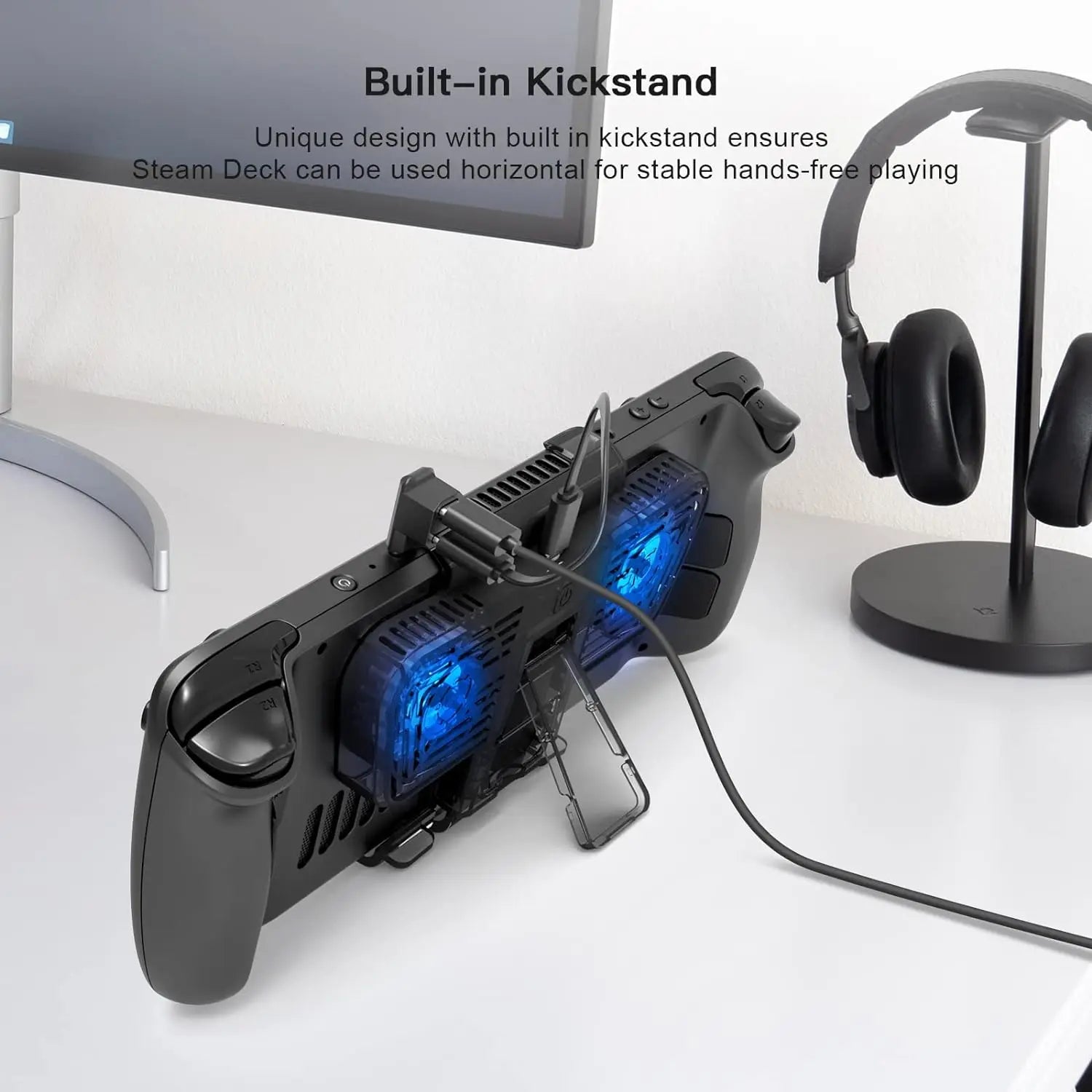Steam Deck Cooling Fan, Dual Cooling Fan for Rog Ally, Nintendo Switch, Switch OLED or Steam Deck with Cable