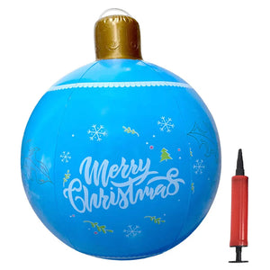 60cm Giant Inflatable Christmas Ball with Lights Remote Control Giant Luminous Inflatable Christmas Ball Outdoor Christmas Decor