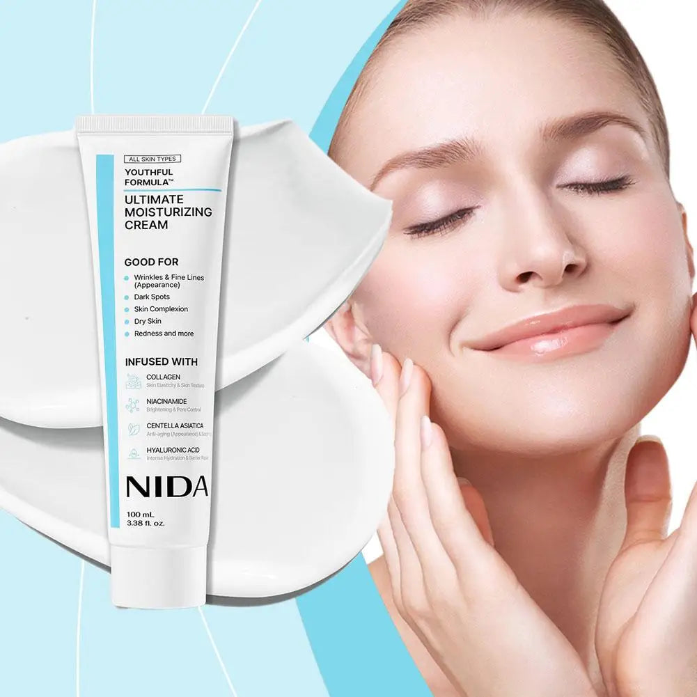 100ml Korea NIDA Moisturizing Ultimate Cream Collagen Youthful Repair Damage Skin Strengthen Barrier Daily Facial Skin Care