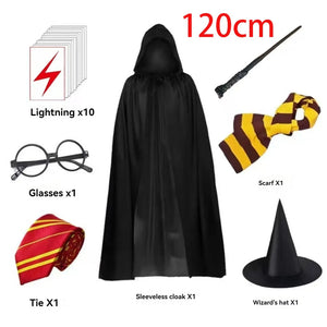 New Halloween costume: Adult Death Cloak, Cloak with Hat, Vampire Cloak, Wizard Robe, Makeup, Ball Performance Costume