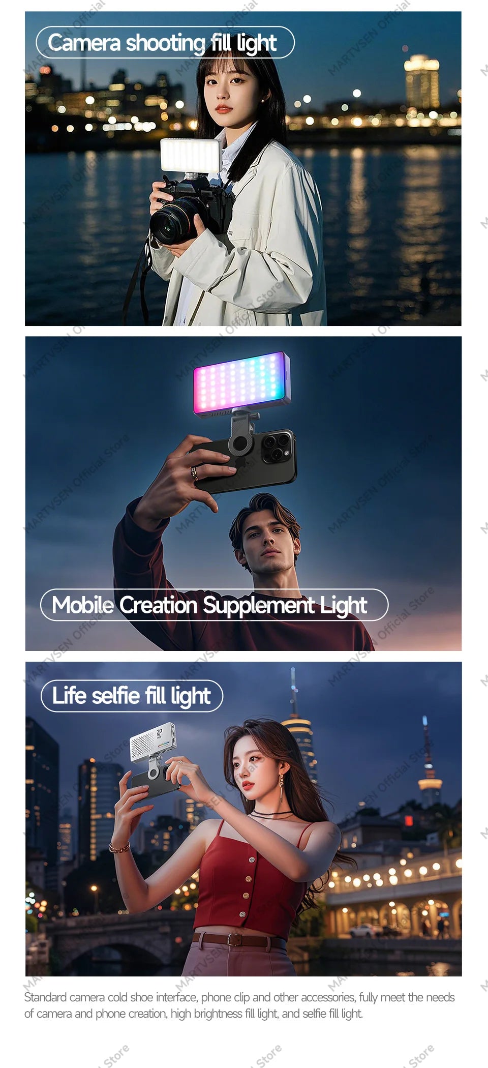 Mini Rechargeable R9PRO full-color RGB Camera Photography Fill light LED Portable Mobile Phone Selfie Live Broadcast Video Light