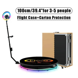 CHACKTOK 360 Photo Booth Machine for Parties 360 Spin Camera Booth with Extra Logo Customization Software APP Remote Automatic
