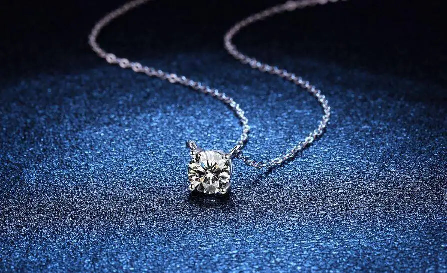 Moissanite Dia 6.5mm 0.5-5CT Woman Pendant Sier Necklace For Women Chains Party Bridal Fine Jewelry 925sterling Silver Necklace - You Offer