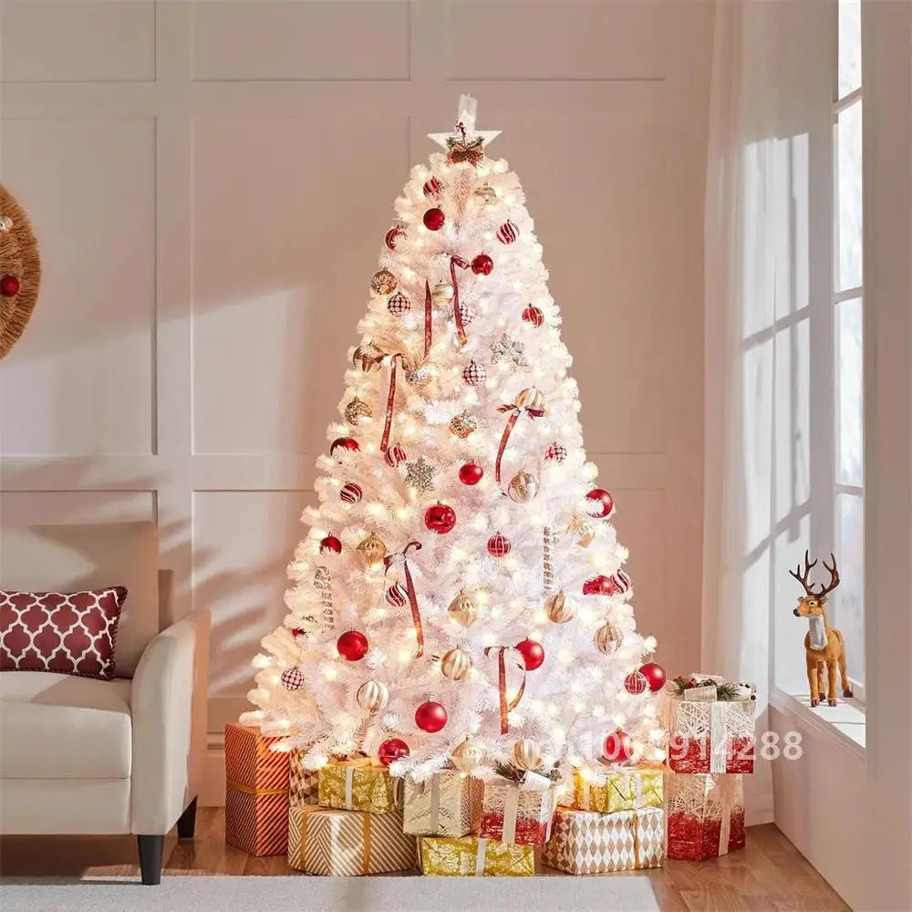 6/7ft Artificial Pink Christmas Pine Tree Holiday New Year Xmas Tree Party Decoration with Metal Tripod 818 Branch Tips Reusable