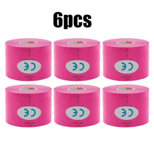 1/6pcs Breathable Cotton Kinesiology Tape Sports Elastic Roll Adhesive Muscle Bandage Knee Elbow Protector Injury Pain Care Tape