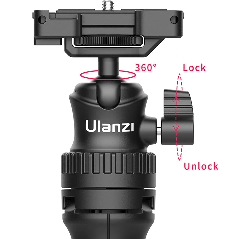 Ulanzi MT-34 81.5CM Extendable Tripod for Phone Camera DSLR 2in1 Tripod Selfie Stick With Phone Holder Ballhead 1/4'' Port
