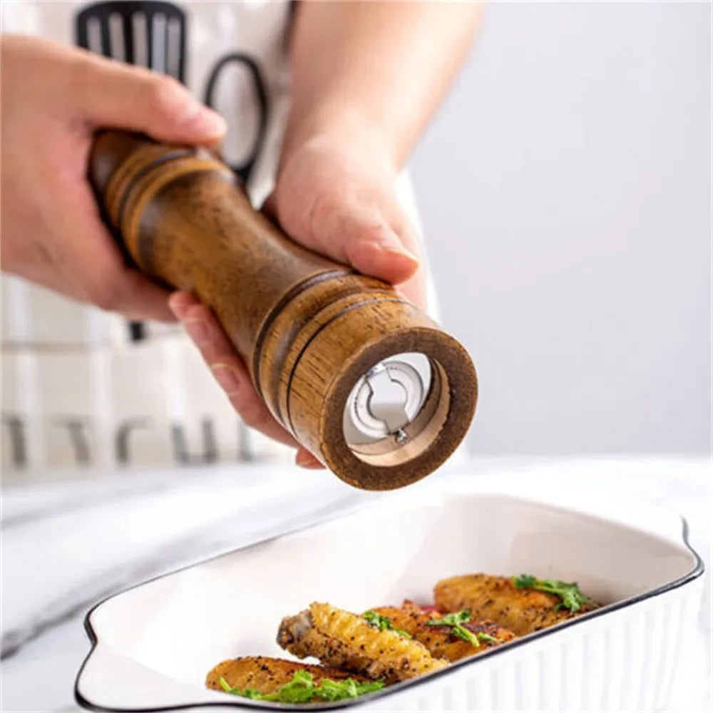 5/8/10inch Wooden Salt Pepper Grinder Mill Shaker Rotor Kitchen Tool Spices Seasoning Gadget Accessory Cooking Essential Items