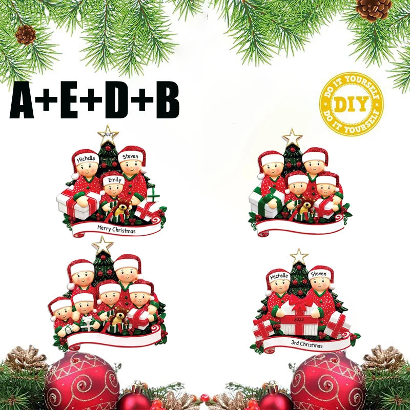 Christmas Pendant DIY Personal Family Christmas Decorations For Home 2023 Navidad Christmas Tree Hanging Ornament New Year 2024