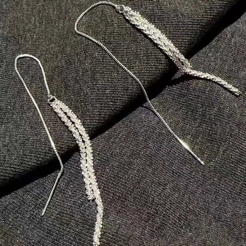 New Long Tassel Chain Dangle Earrings for Women girl Trend Korean Fashion Fine Earring Wedding Luxury Y2K Jewelry Wholesale - You Offer