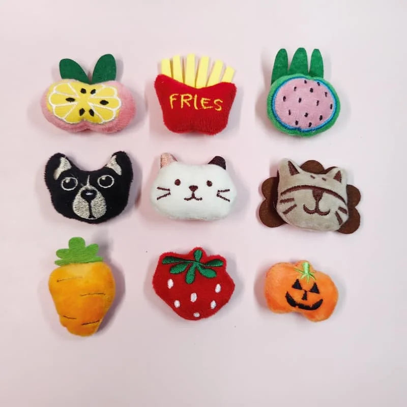 Cute Cat Toy Set With Catnip Pet Mint Plush Toy With Scent Kitten Mini Catnip Chew Toy Teeth Grinding juguete para gatos Pet Toy