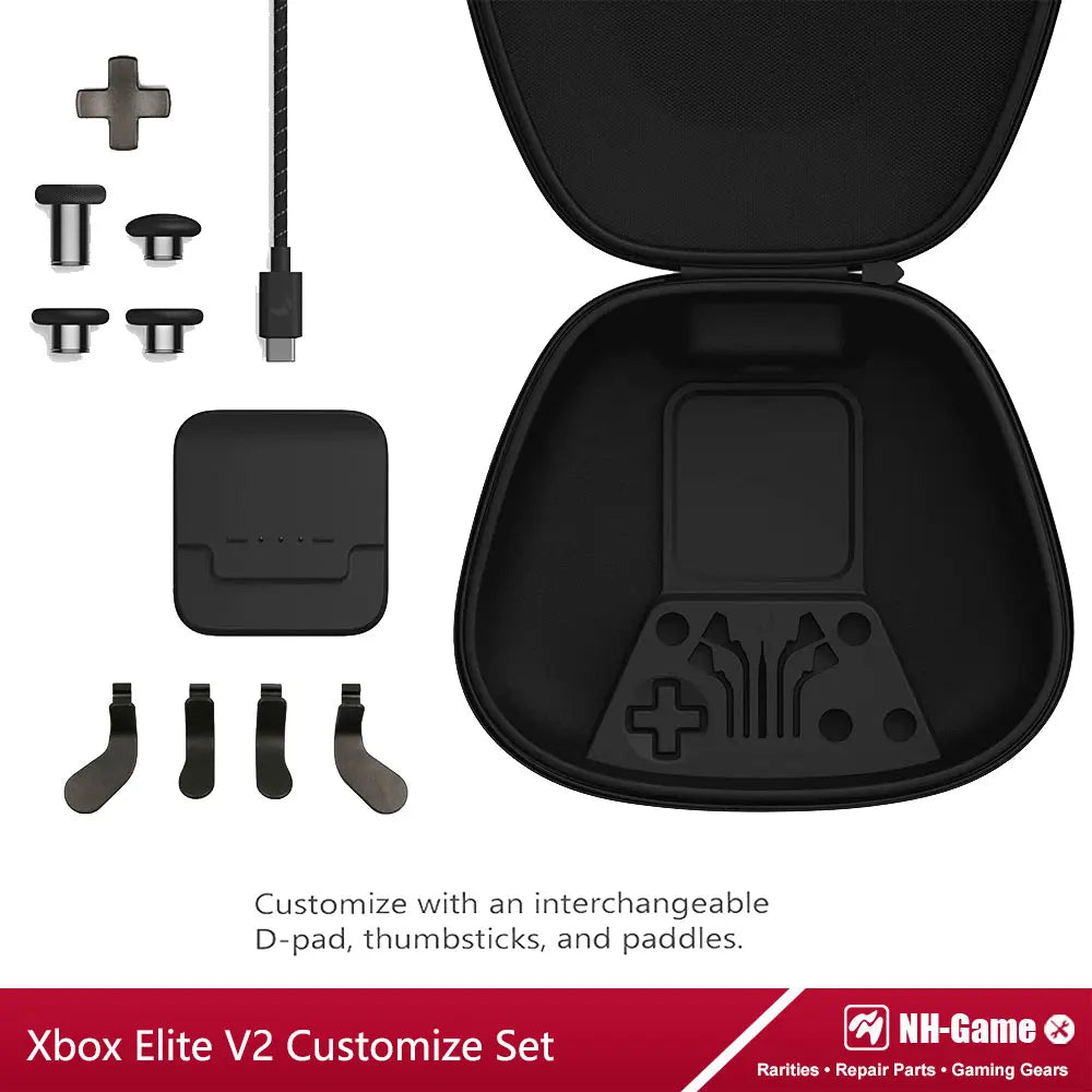Replacement Housing Shell Kit For Xbox Elite Series 2 Controller Front Case Back Cover LB RB Bumper Button Grips Carry Bag