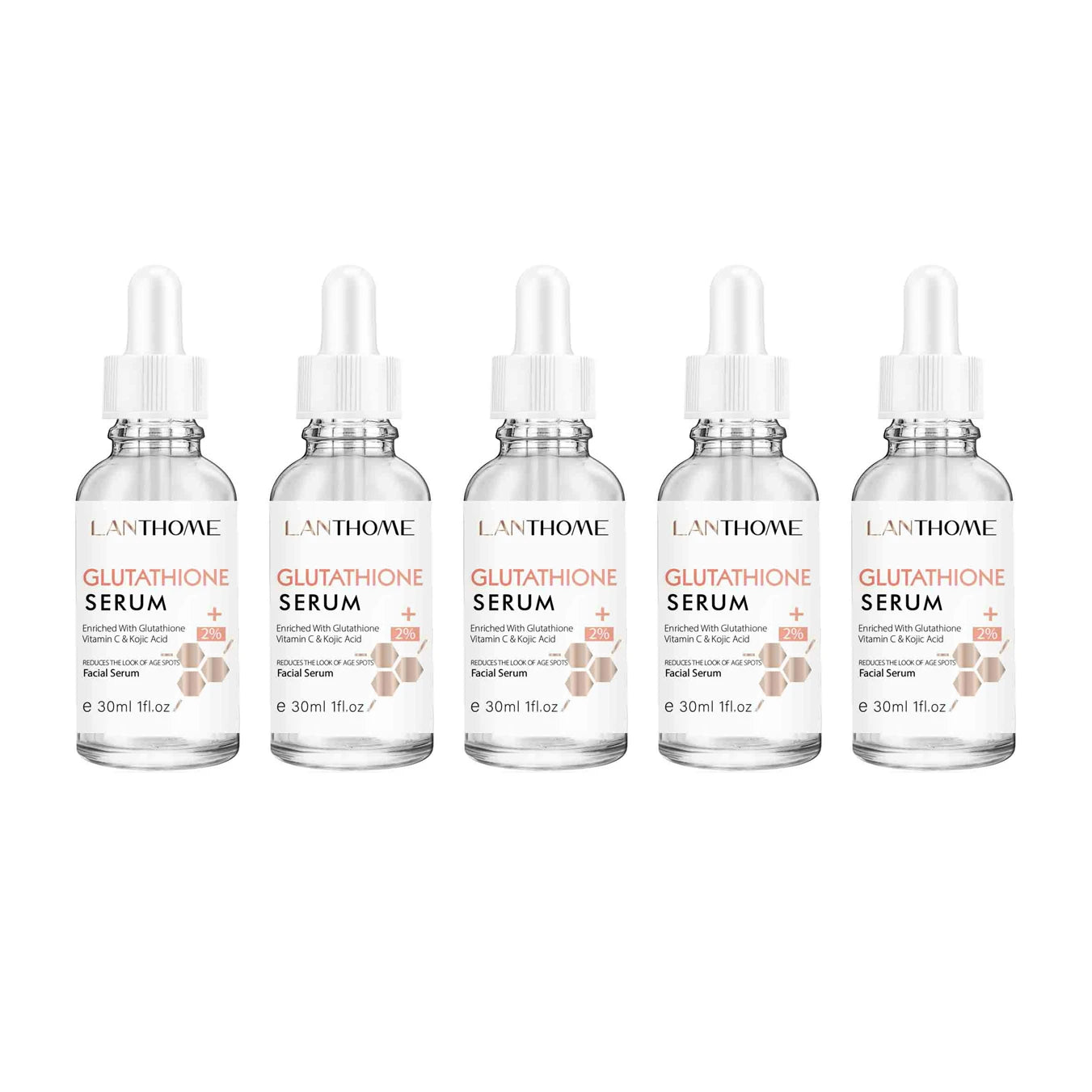 Lanthome Glutathione Whitening Serum Fade Black Dark Spots Vitamin C Defects Reduce Facial Oil Brightening Firming For Women