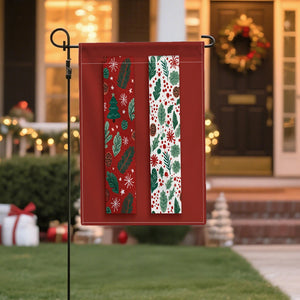 Festive Floral Design Double-Sided Linen, 12x18 Inches, Home Outdoor Yard Holiday Party Decorations (Flag Pole Not Included)