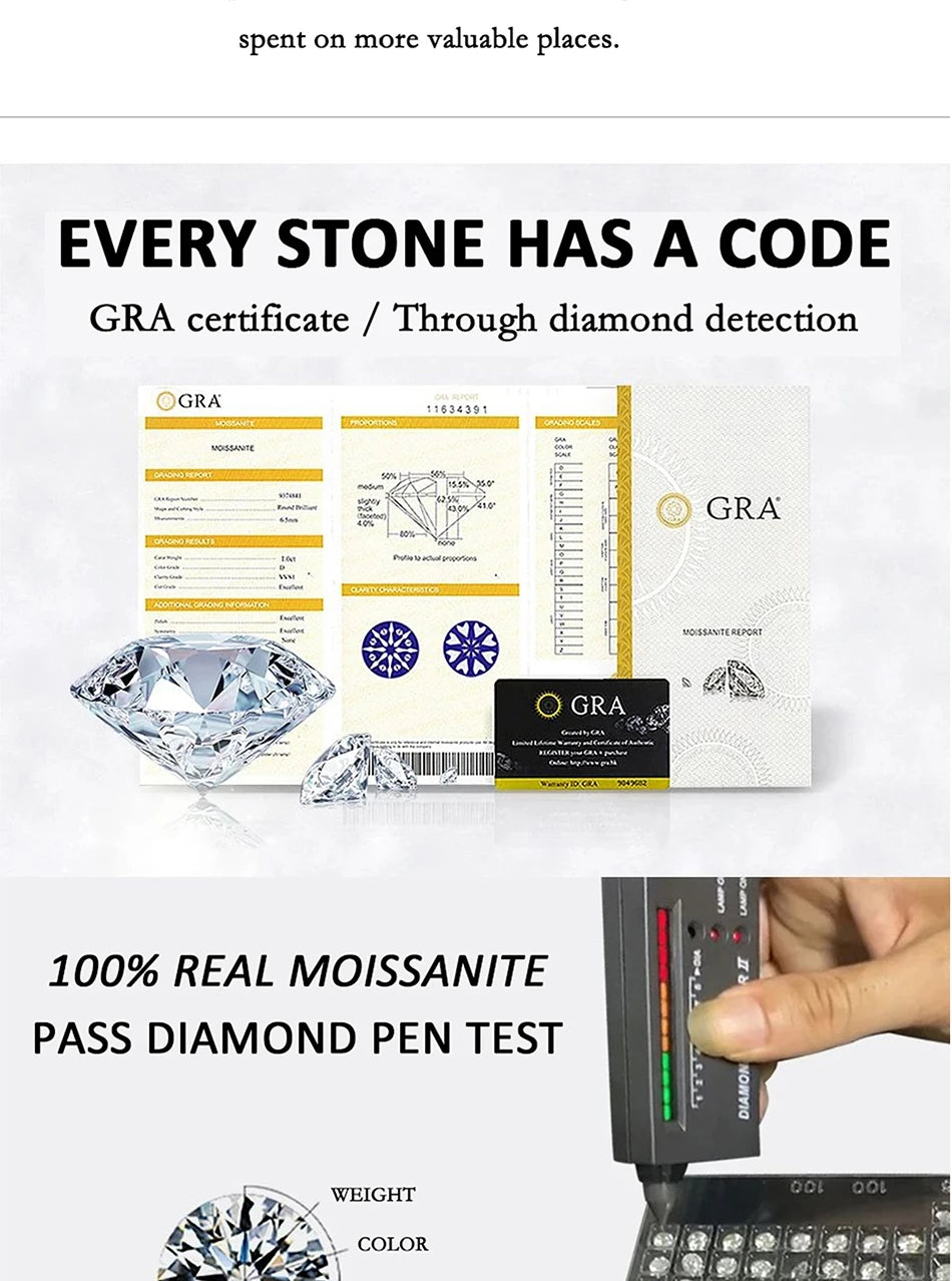 PERFANY Moissanite Ring For Women S925 Pure Silver Plated 18K White Gold Round Diamond Proposal Wedding High-end Jewelry - You Offer