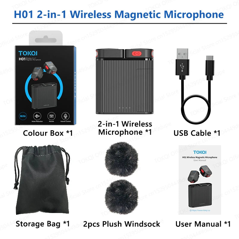 Mini Wireless Lavalier Microphone Bluetooth Magnetic Mic for Iphone Android Mobile Live Streaming Recording Vlog Video, Gaming