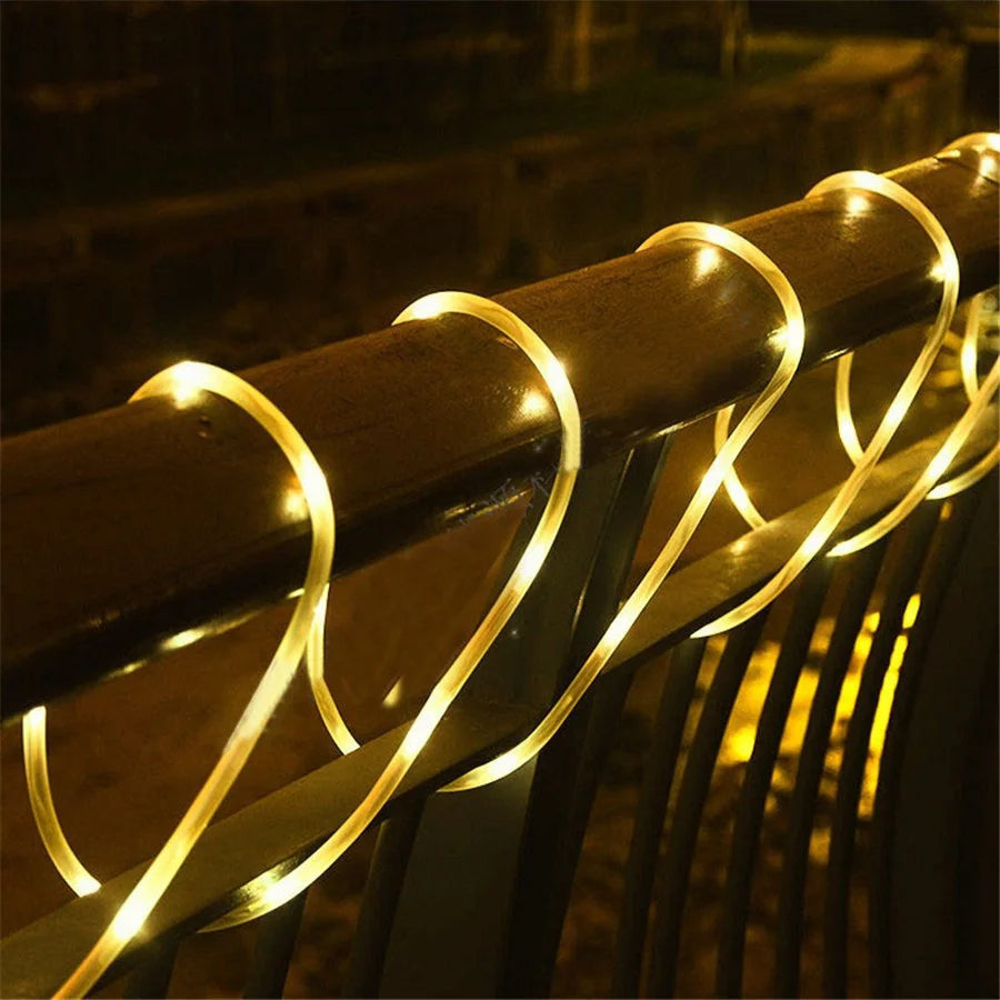 10M 20M 30M LED Tube Rope String Light Outdoor Waterproof 8 Modes Christmas Garland Fairy Lights for Garden Yard Path Tree Decor