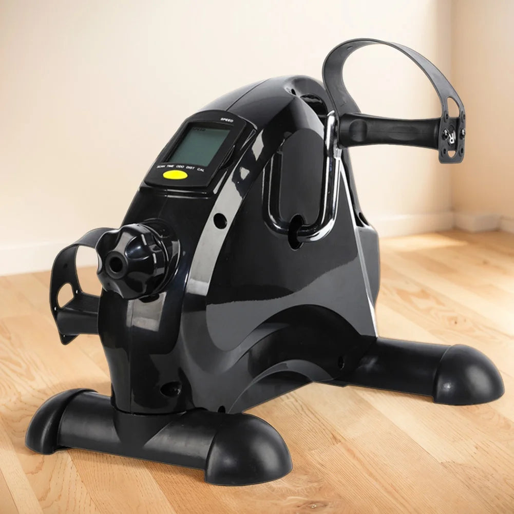 Mini Exercise Bike Arm and Leg Trainer Adjustable Foot Pedal Exercise Machine LCD Display Portable Pedal Trainer for Home Office
