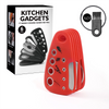 6 - in - 1 Stackable Kitchen Gadget Set | Peeler, Cheese Grater, Garlic Grinder, Bottle Opener, Pizza Cutter, Herb Cutter
