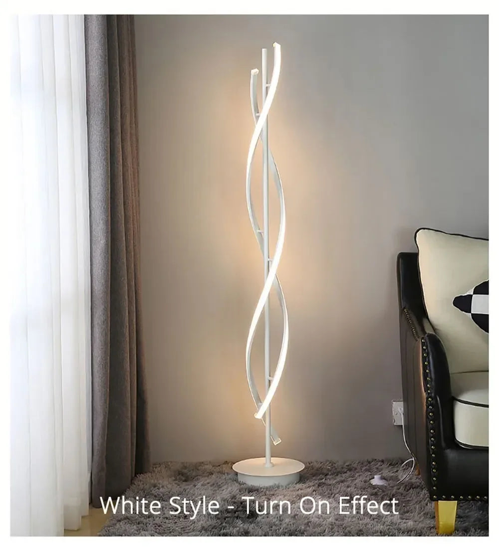Minimalist creative floor lamp, bedroom living room personalized atmosphere lamp,Nordic minimalist LED circular curve floor lamp
