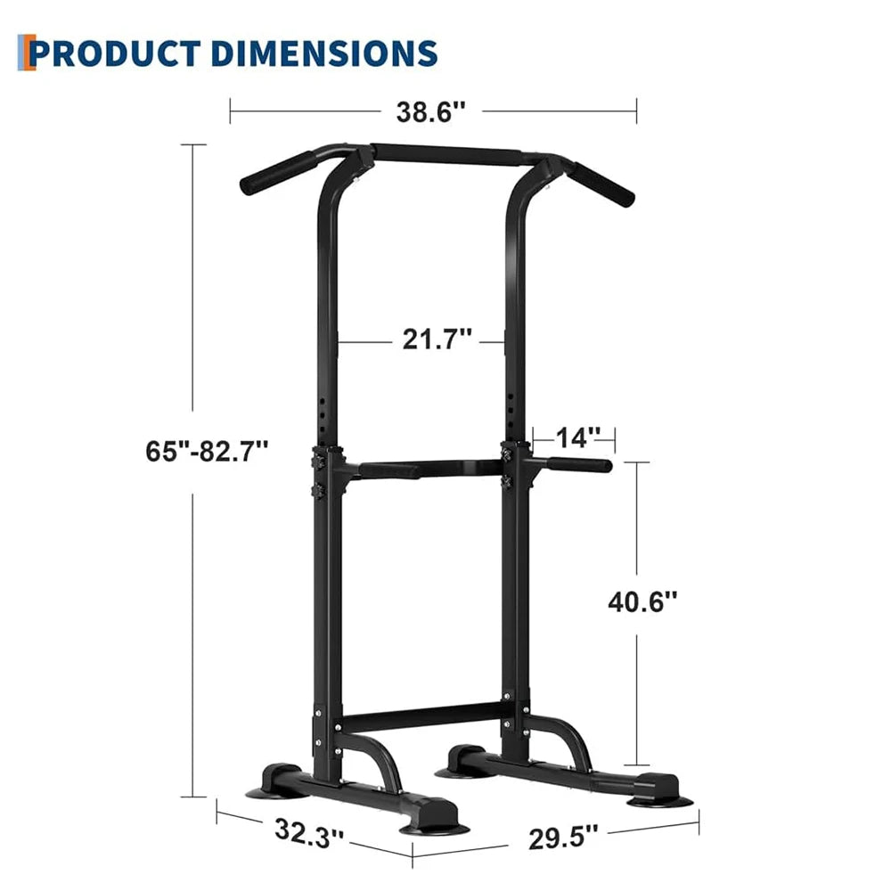 Power Tower Pull Up Bar Station Pull-Up Rack Dip Station for Home Gym Strength Training Equipment Height Adjustable
