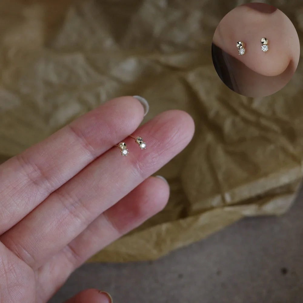 925 Silver Needle Mini Leaf Flower Earrings Children's Student Earrings Classic Simple Jewelry - You Offer