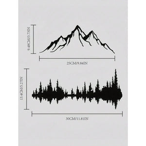 Mountain & Forest Metal Wall Art (Large Wall Sculpture) | 16''X7.1'' Rustic Indoor/Outdoor Decor | Halloween & Christmas Gift