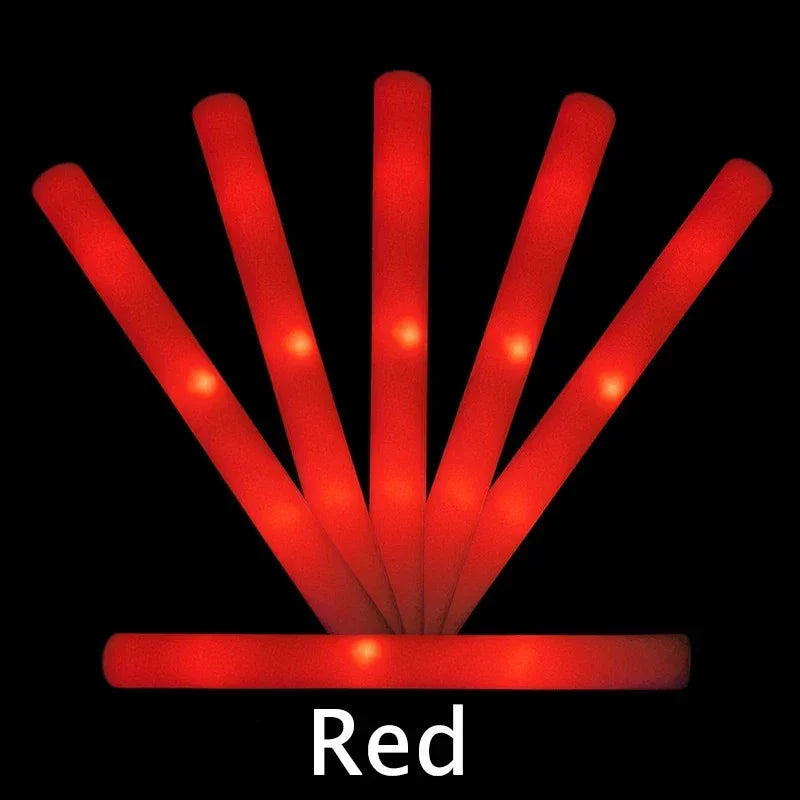 1-50PCS LED Glow Sticks Bulk Colorful RGB Glow Foam Stick light Stick Cheer Tube Dark Light for Concerts Birthday Wedding Party