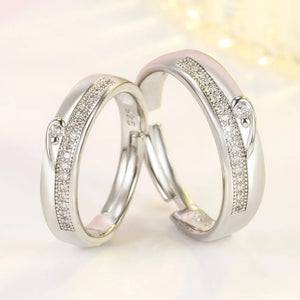 2Pcs 925 Sterling Silver Couples Ring Sets Light Polishing Simple Ring for Woman Man Classic Wedding Fine Jewelry Circle - You Offer