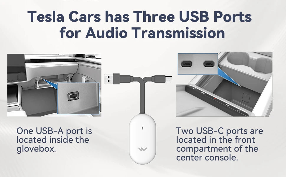 T1-Car Karaoke Microphone for Tesla Model Y/3/X/Cybertruck, Rechargeable Caraoke Mic with USB-A & USB-C Receiver, Plug to Use