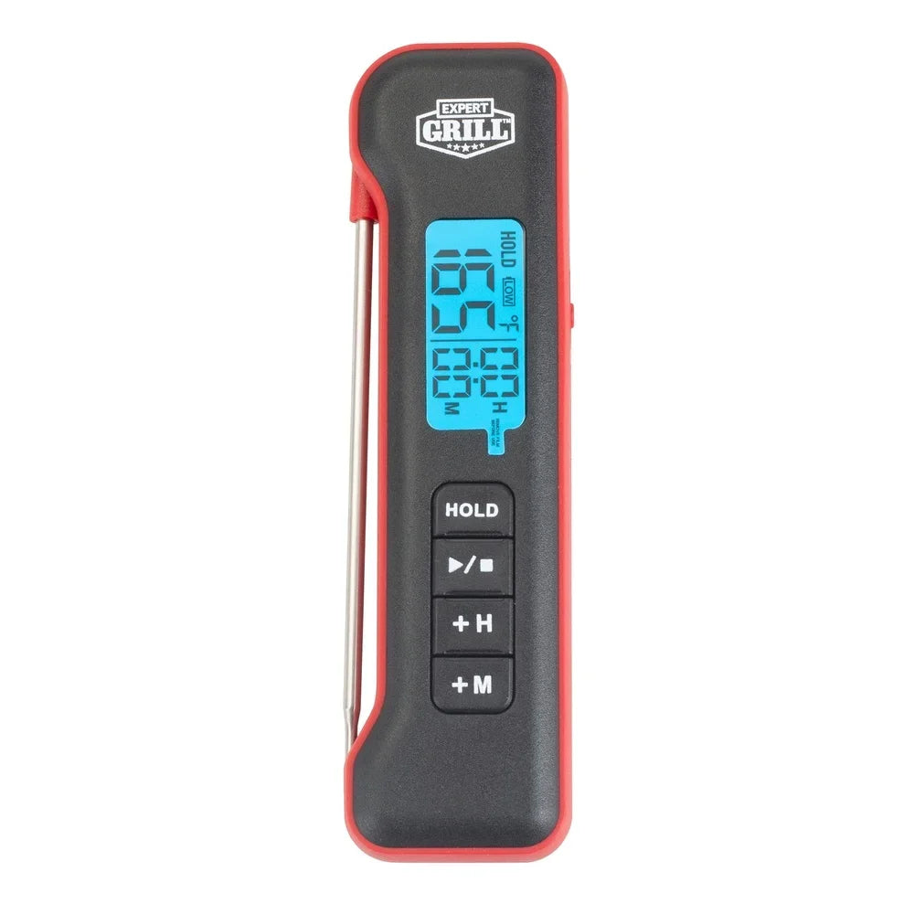 Pocket Digital Instant Read Meat Thermometer Fast Accurate Temperature Reading Grill BBQ Timer Soft Grip Stainless Steel Probe - You Offer
