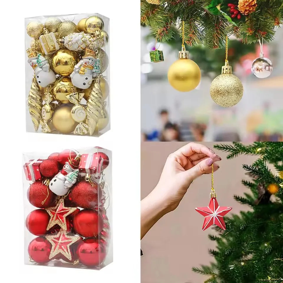 29/20Pcs Christmas Tree Balls Hanging Pendant Candy Cane Pine Cone Ornament Set Christmas Home Decoration 2026 Navidad New Year